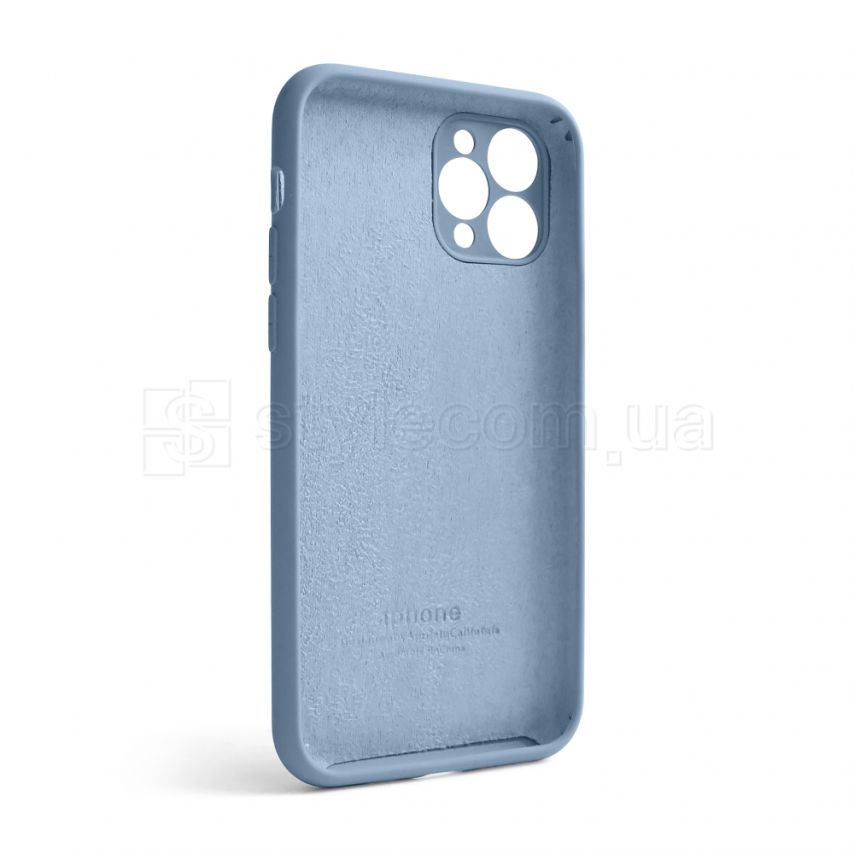 Чехол Full Silicone Case для Apple iPhone 11 Pro light blue (05) закрытая камера