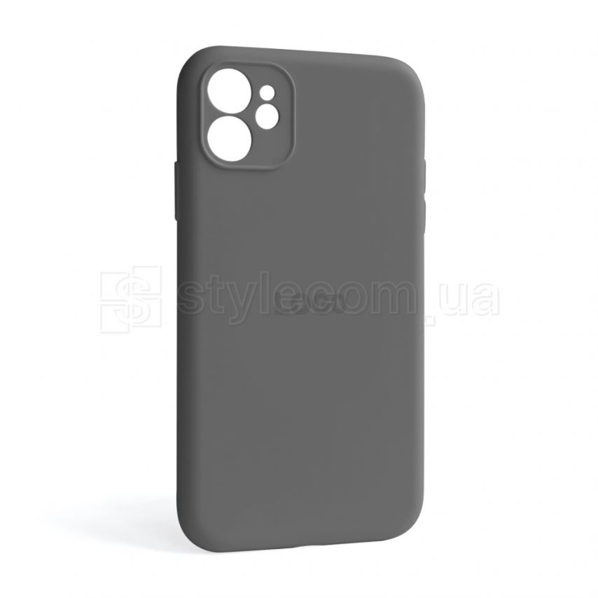Чехол Full Silicone Case для Apple iPhone 11 dark grey (15) закрытая камера