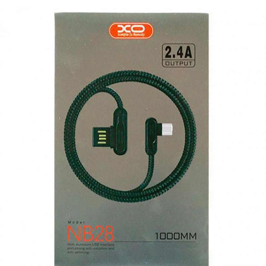 Кабель USB XO NB28 Type-C Quick Charge 2.4A black