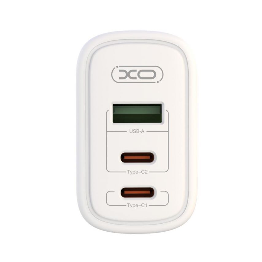 Мережевий зарядний пристрій (адаптер) XO CE04 Super Si 2xPD_65W / QC_45W white
