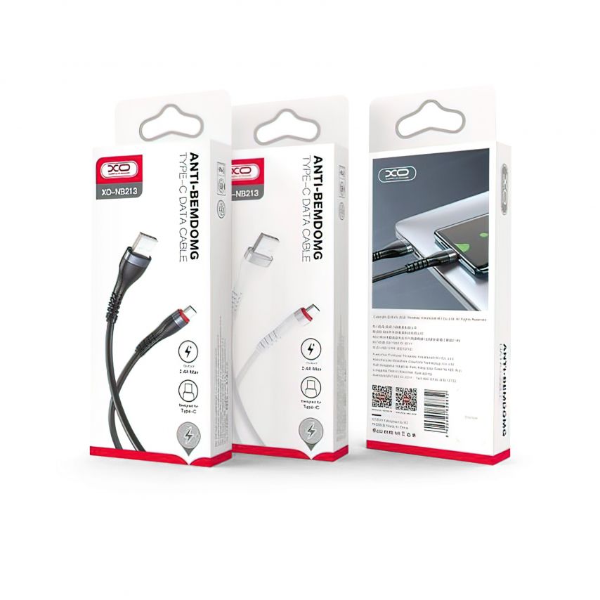 Кабель USB XO NB213 Type-C 2.4A black