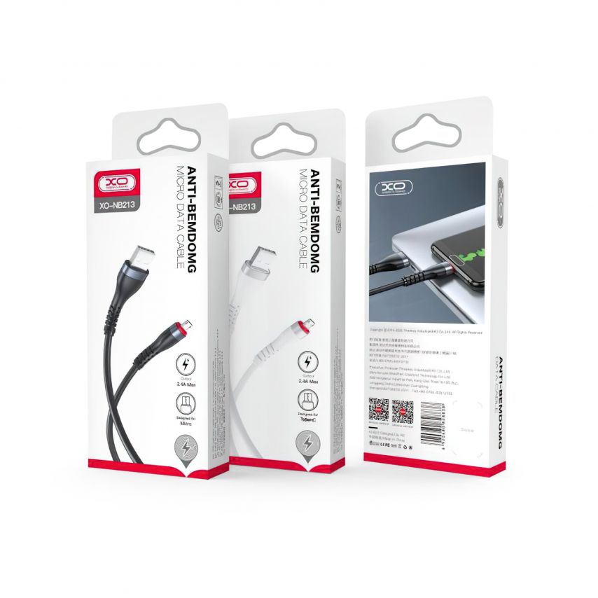 Кабель USB XO NB213 Micro 2.4A black