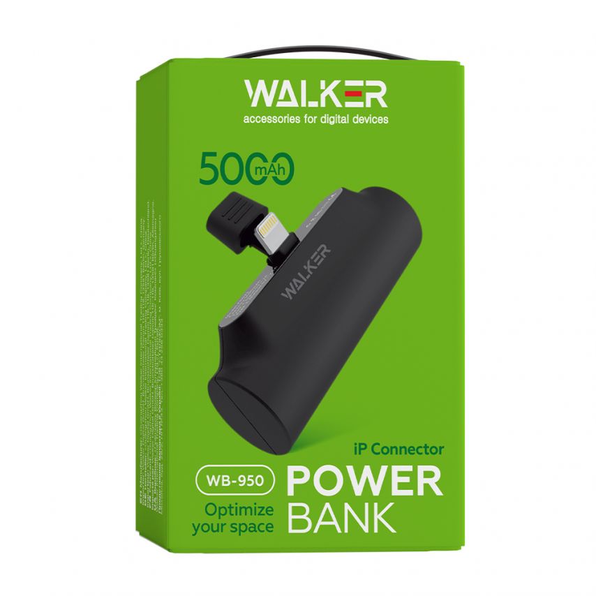 Power Bank WALKER WB-950 5000mAh, вход/выход Lightning black