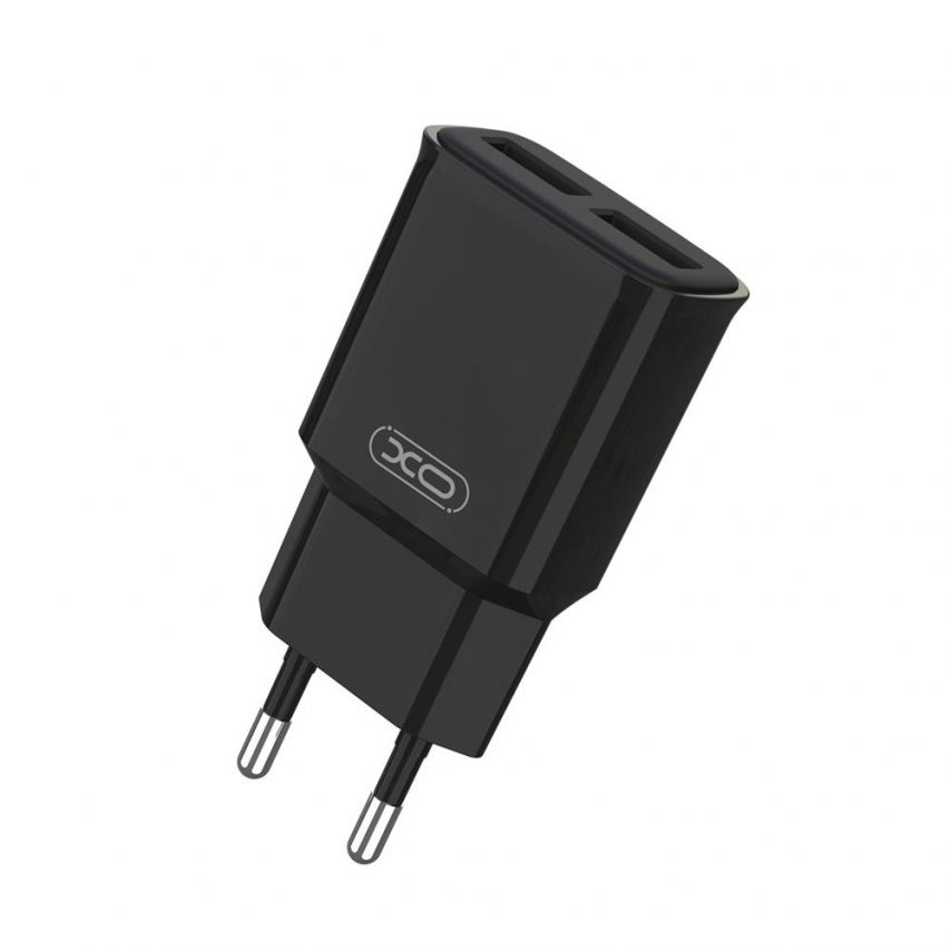 Мережевий зарядний пристрій (адаптер) 2в1 XO L92C 2USB / 2.4A + Micro black