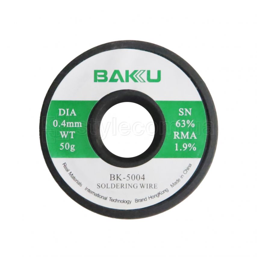 Припой Baku BK-5004 (0.4 мм, Sn 63%, Pb 35.1%, rma 1.9%)