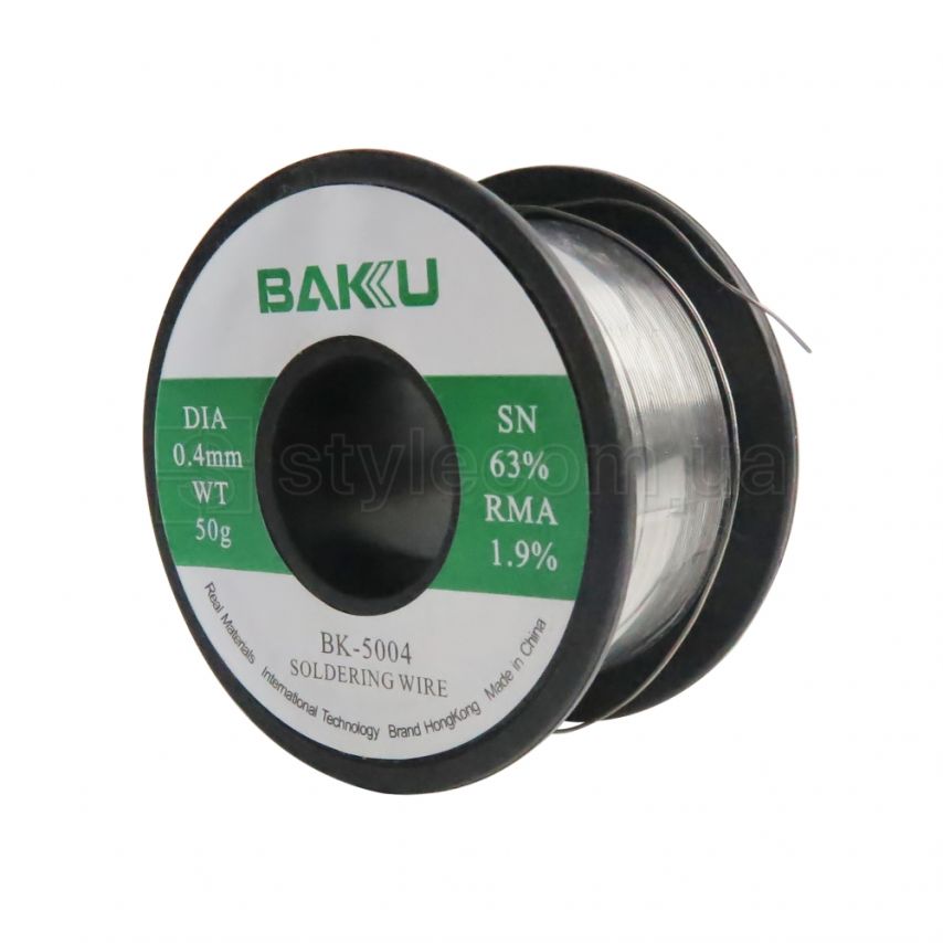 Припой Baku BK-5004 (0.4 мм, Sn 63%, Pb 35.1%, rma 1.9%)