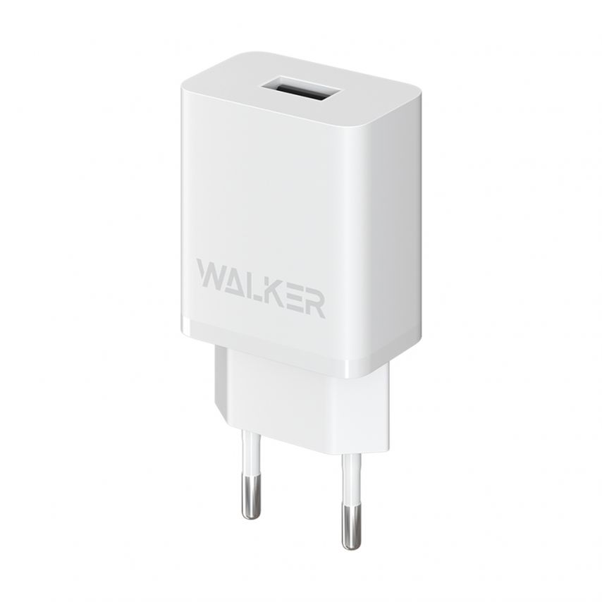 Мережевий зарядний пристрій (адаптер) WALKER WH-26 1USB / 2.1A white
