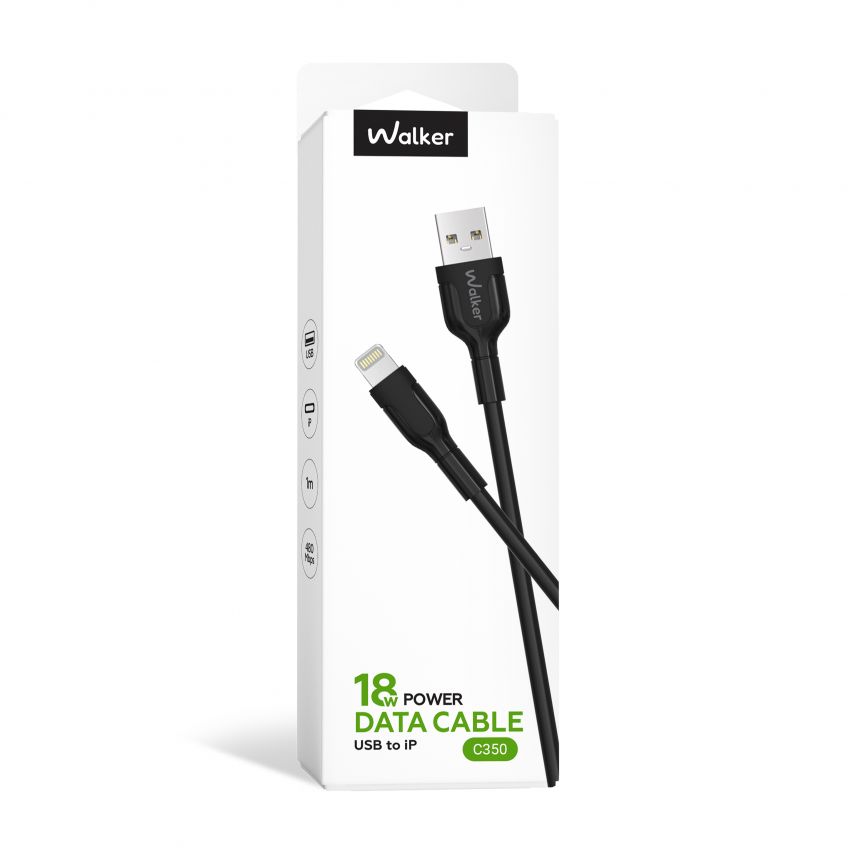 Кабель USB WALKER C350 Lightning black