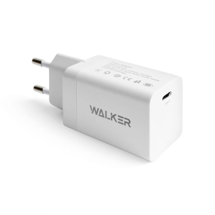 Мережевий зарядний пристрій (адаптер) WALKER WH-65 PD_65W / GaN Technology white