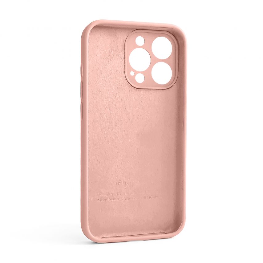 Чохол Full Silicone Case для Apple iPhone 13 Pro light pink (12) закрита камера (без логотипу)