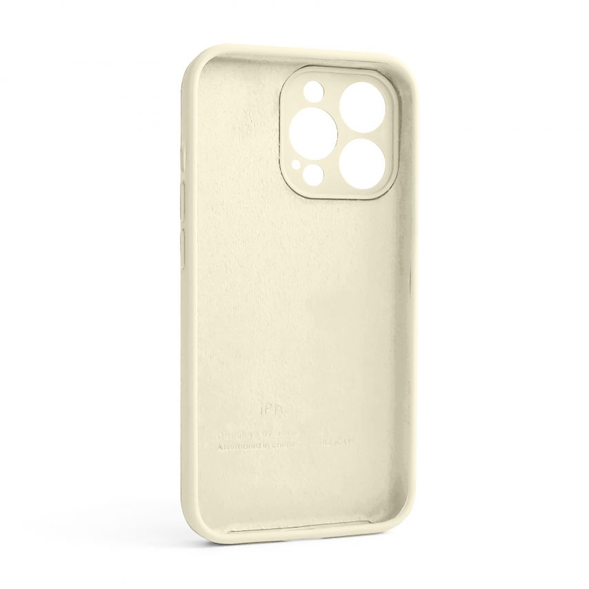 Чехол Full Silicone Case для Apple iPhone 13 Pro antique white (10) закрытая камера (без логотипа)