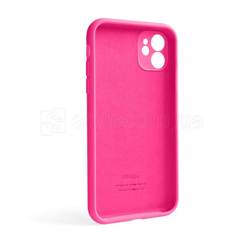 Чехол Full Silicone Case для Apple iPhone 12 shiny pink (38) закрытая камера (без логотипа)