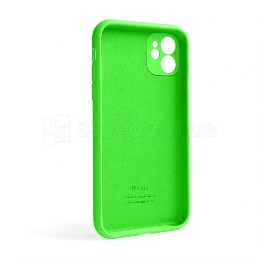 Чехол Full Silicone Case для Apple iPhone 12 shiny green (40) закрытая камера (без логотипа)