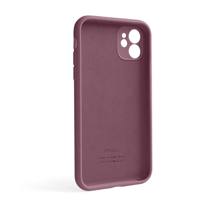Чехол Full Silicone Case для Apple iPhone 12 maroon (42) закрытая камера (без логотипа)