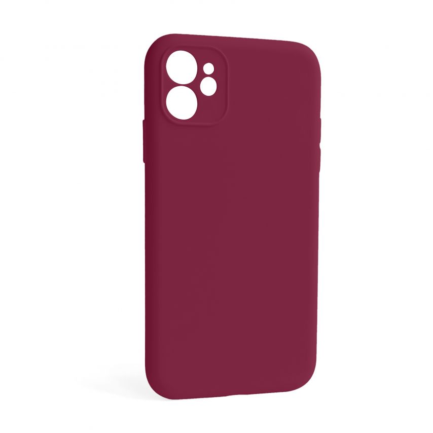 Чехол Full Silicone Case для Apple iPhone 12 rose red (37) закрытая камера (без логотипа)