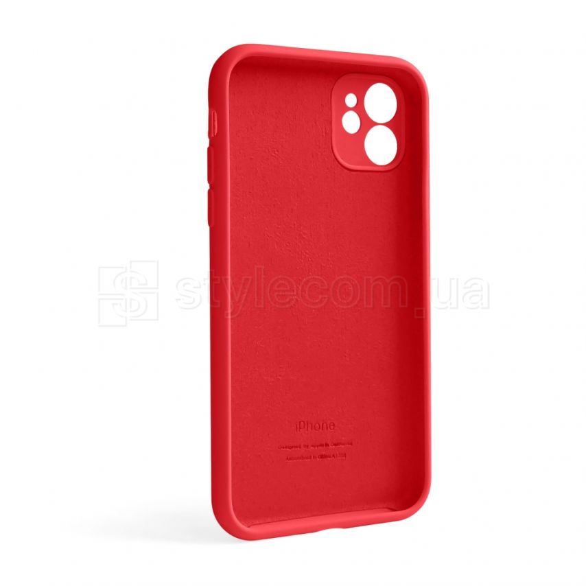 Чехол Full Silicone Case для Apple iPhone 12 red (14) закрытая камера (без логотипа)
