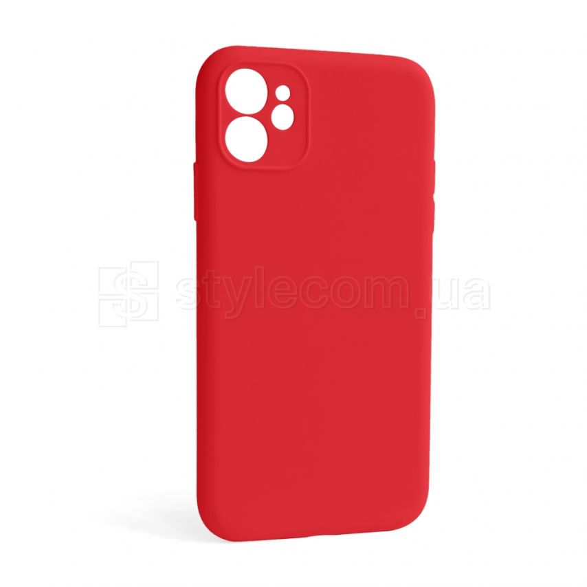 Чехол Full Silicone Case для Apple iPhone 12 red (14) закрытая камера (без логотипа)