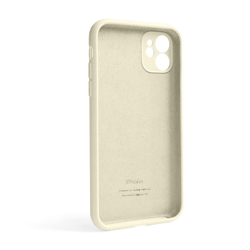 Чехол Full Silicone Case для Apple iPhone 12 antique white (10) закрытая камера (без логотипа)