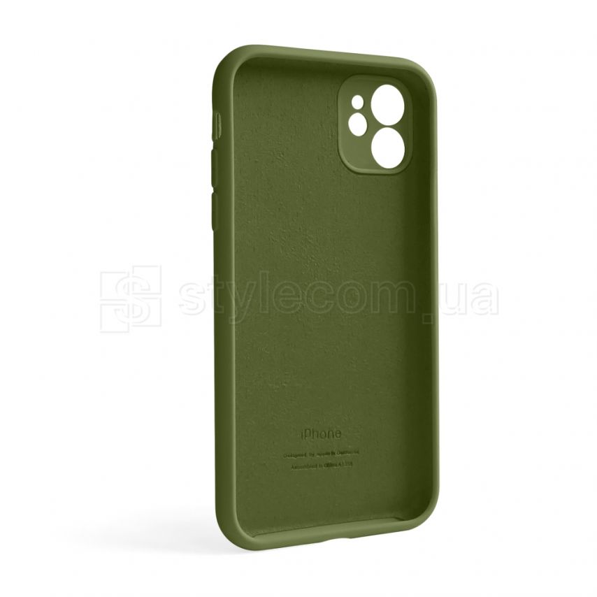 Чехол Full Silicone Case для Apple iPhone 12 army green (45) закрытая камера (без логотипа)