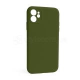 Чехол Full Silicone Case для Apple iPhone 12 army green (45) закрытая камера (без логотипа)