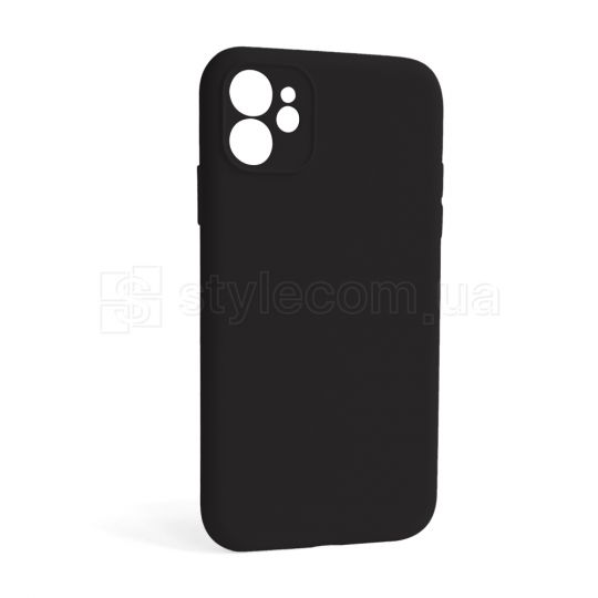 Чехол Full Silicone Case для Apple iPhone 12 black (18) закрытая камера (без логотипа)