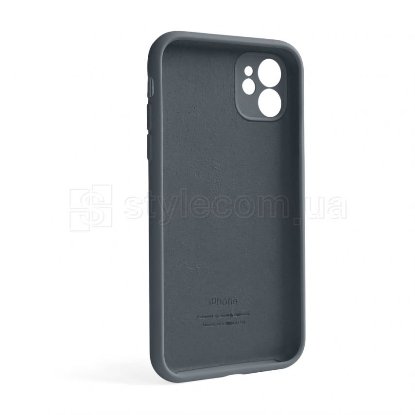 Чехол Full Silicone Case для Apple iPhone 12 dark grey (15) закрытая камера (без логотипа)