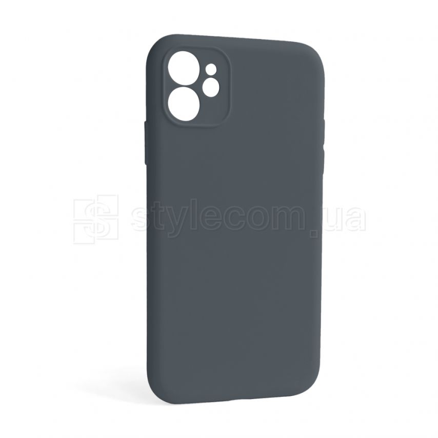 Чехол Full Silicone Case для Apple iPhone 12 dark grey (15) закрытая камера (без логотипа)
