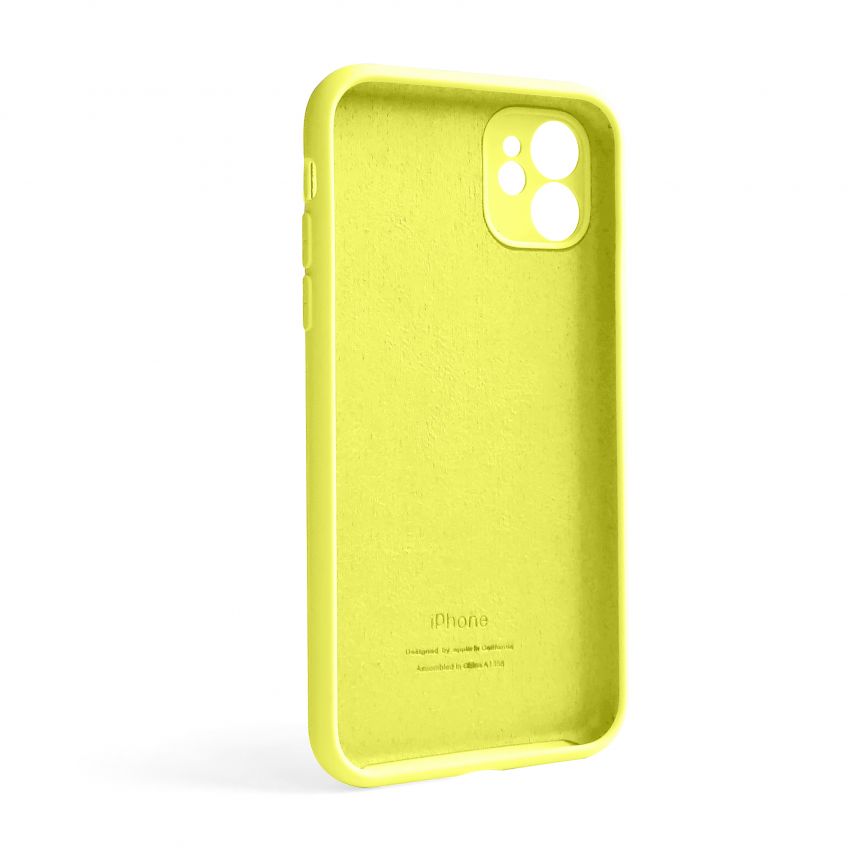 Чехол Full Silicone Case для Apple iPhone 12 flash lime (41) закрытая камера (без логотипа)