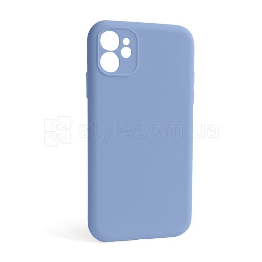 Чехол Full Silicone Case для Apple iPhone 12 light blue (05) закрытая камера (без логотипа)