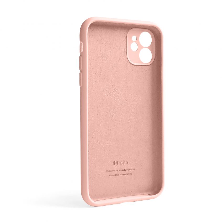 Чехол Full Silicone Case для Apple iPhone 12 light pink (12) закрытая камера (без логотипа)