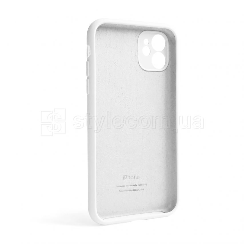 Чехол Full Silicone Case для Apple iPhone 12 white (09) закрытая камера (без логотипа)