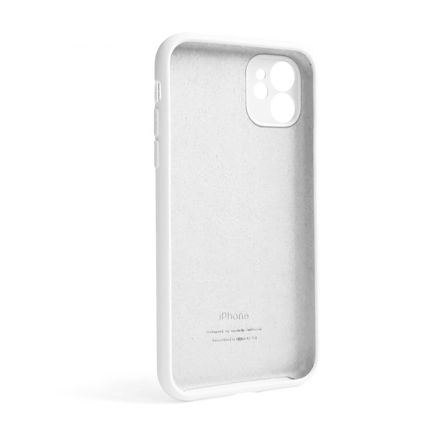 Чохол Full Silicone Case для Apple iPhone 12 white (09) закрита камера (без логотипу)