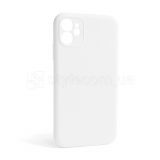 Чехол Full Silicone Case для Apple iPhone 12 white (09) закрытая камера (без логотипа)