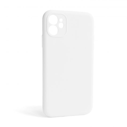 Чохол Full Silicone Case для Apple iPhone 12 white (09) закрита камера (без логотипу)