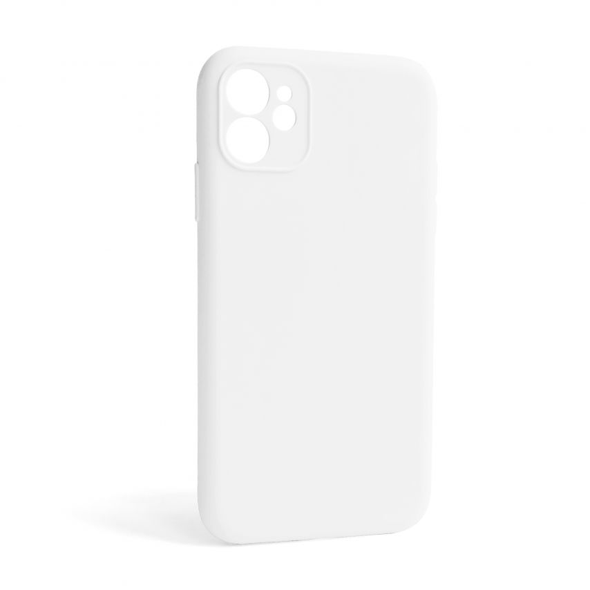Чохол Full Silicone Case для Apple iPhone 12 white (09) закрита камера (без логотипу)