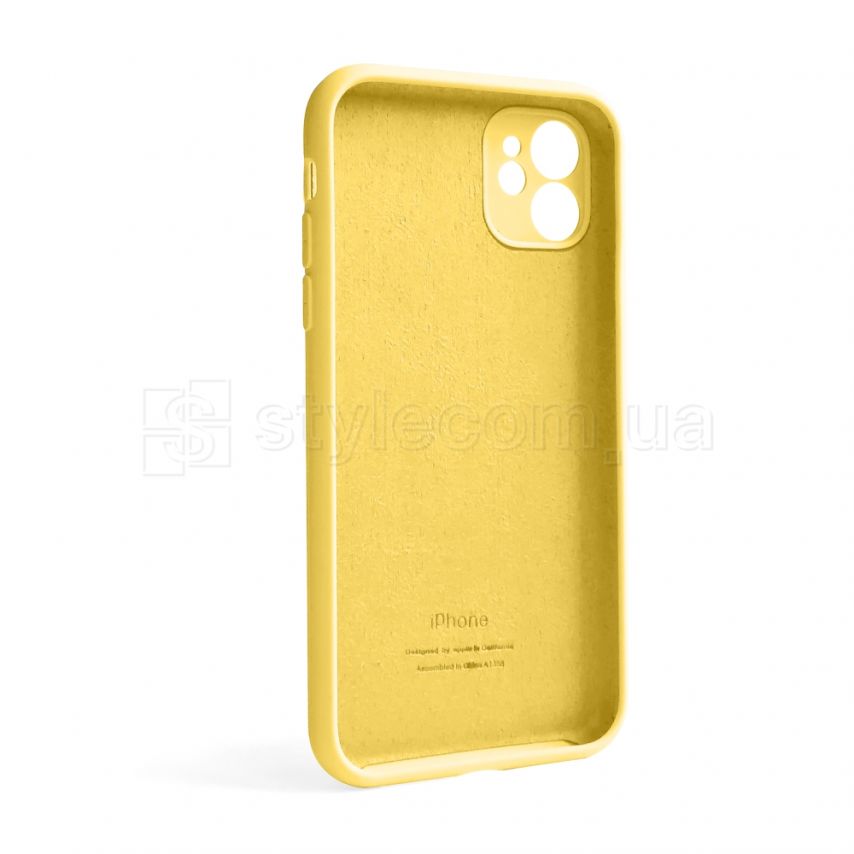 Чехол Full Silicone Case для Apple iPhone 12 yellow (04) закрытая камера (без логотипа)