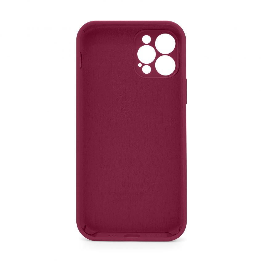 Чохол Full Silicone Case для Apple iPhone 12 Pro rose red (37) закрита камера (без логотипу)