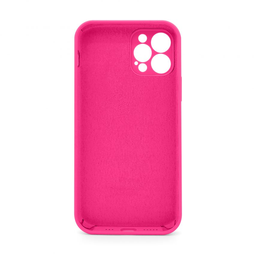 Чехол Full Silicone Case для Apple iPhone 12 Pro shiny pink (38) закрытая камера (без логотипа)