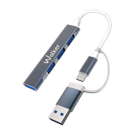 Перехідник USB-хаб 4в1 WALKER WHUB-11 grey - купити за 315.42 грн у Києві, Україні