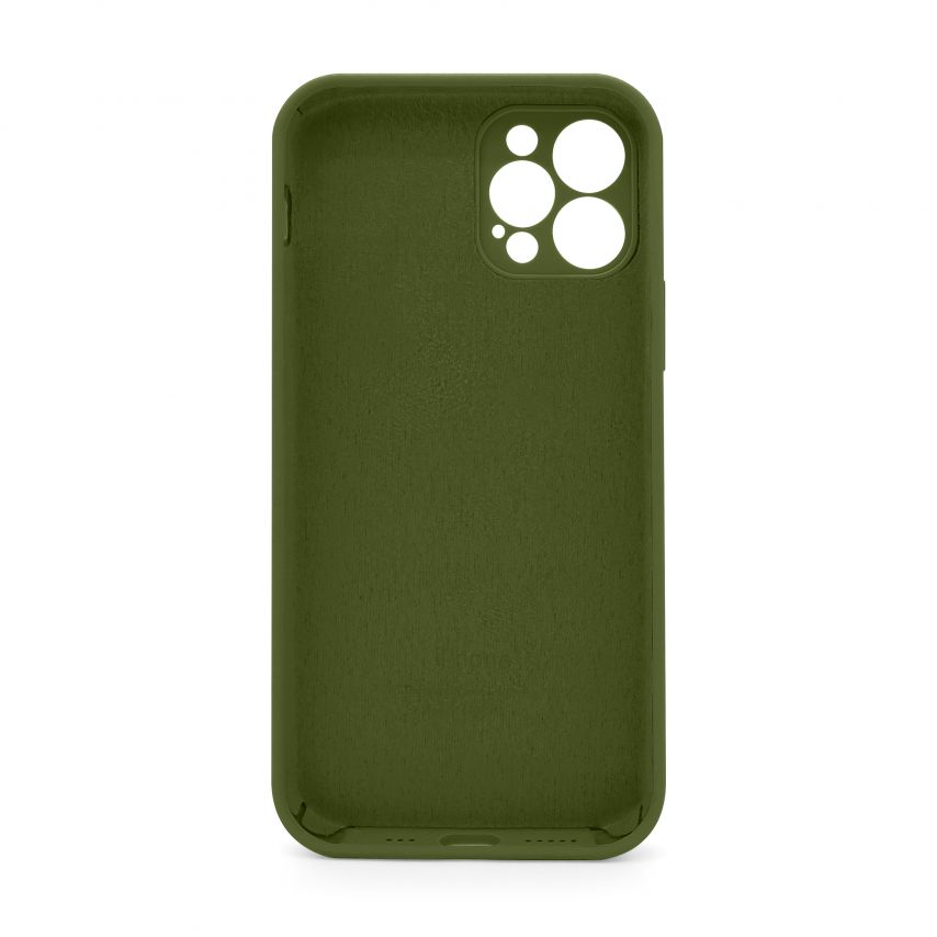 Чохол Full Silicone Case для Apple iPhone 12 Pro Max army green (45) закрита камера (без логотипу)