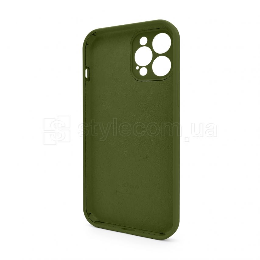 Full Silicone Case iPhone 12 Pro Max (45) army green закрита камера (без логотипу)