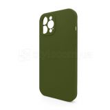 Full Silicone Case iPhone 12 Pro Max (45) army green закрита камера (без логотипу)