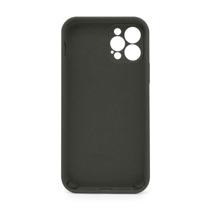 Чехол Full Silicone Case для Apple iPhone 12 Pro Max dark olive (35) закрытая камера (без логотипа)