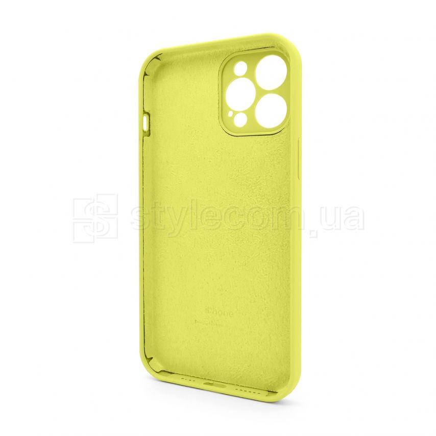 Full Silicone Case iPhone 12 Pro Max (41) flash lime закрита камера (без логотипу)