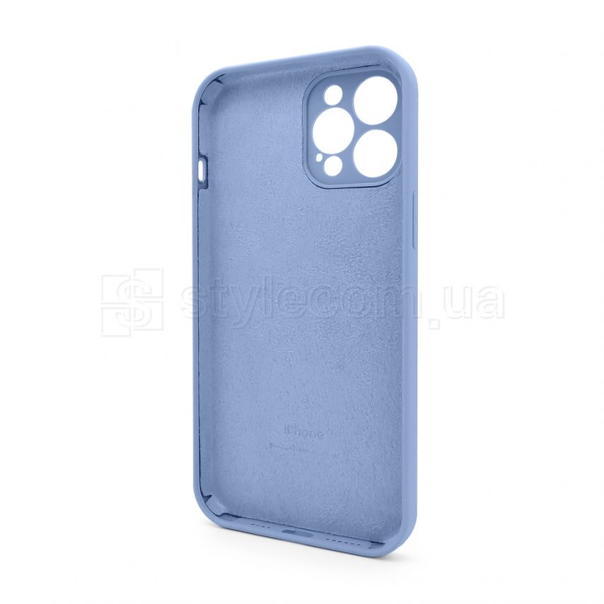 Full Silicone Case iPhone 12 Pro Max (05) light blue закрита камера (без логотипу)