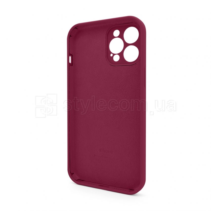 Full Silicone Case iPhone 12 Pro Max (37) rose red закрита камера (без логотипу)