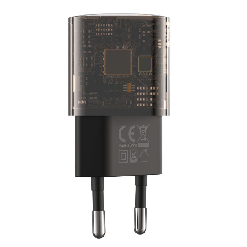 Мережевий зарядний пристрій (адаптер) XO CE05 PD_30W / QC_18W прозорий black