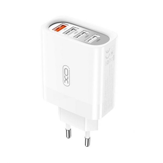 Сетевое зарядное устройство (адаптер) XO L100 4USB / QC3.0 / 3USB_2.4A white