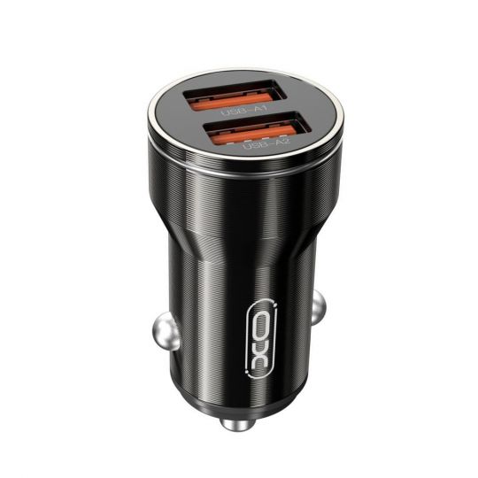 Автомобильное зарядное устройство (адаптер) XO CC48 2USB / 2.4А / Fast charger black