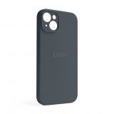 Чехол Full Silicone Case для Apple iPhone 14 Plus dark grey (15) закрытая камера